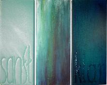 Wort-Farben-LandschaftTriptychon 60x50cm 2008